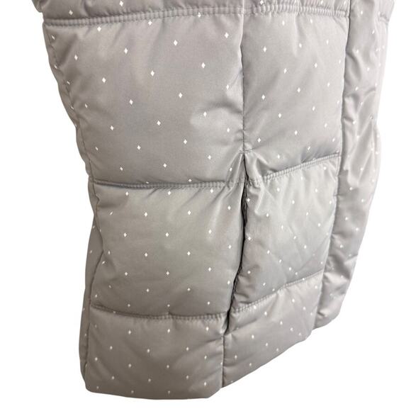 Gap Puffer Quilted Womens Vest Jacket Gray White Polka Dot Sleeveless Coat sz M - Picture 2 of 16